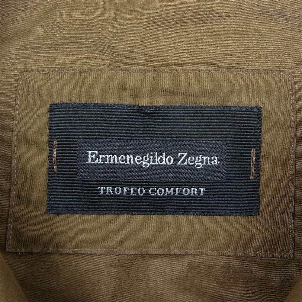 ゼニア Trofeo comfort cotton overshirt オーバーサイズ 半袖 シャツ カーキ系 XXL【美品】【中古】