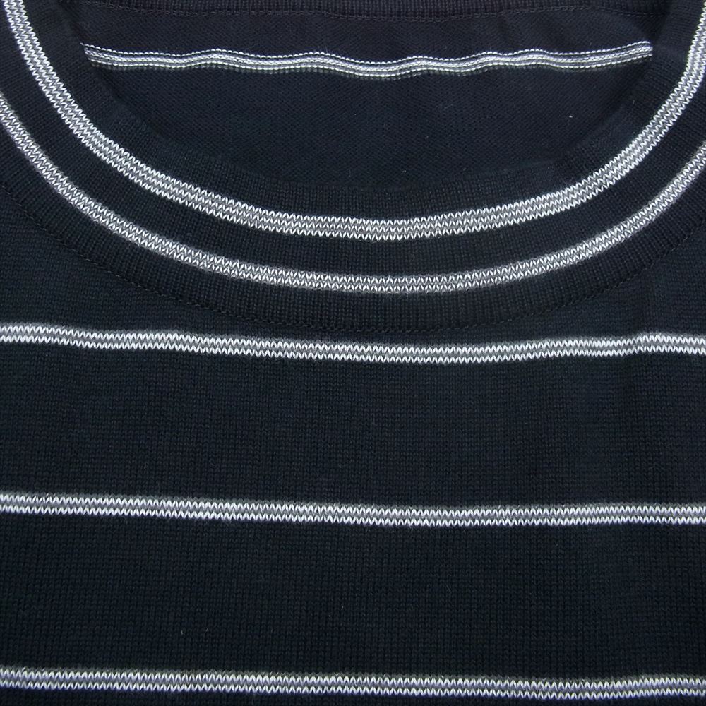 PORTER CLASSIC ポータークラシック CLASSIC BORDER MOCK NECK LONG SLEEVE SHIRT クラシックボーダー モックネック 長袖 Tシャツ カットソー ネイビー系 4【中古】