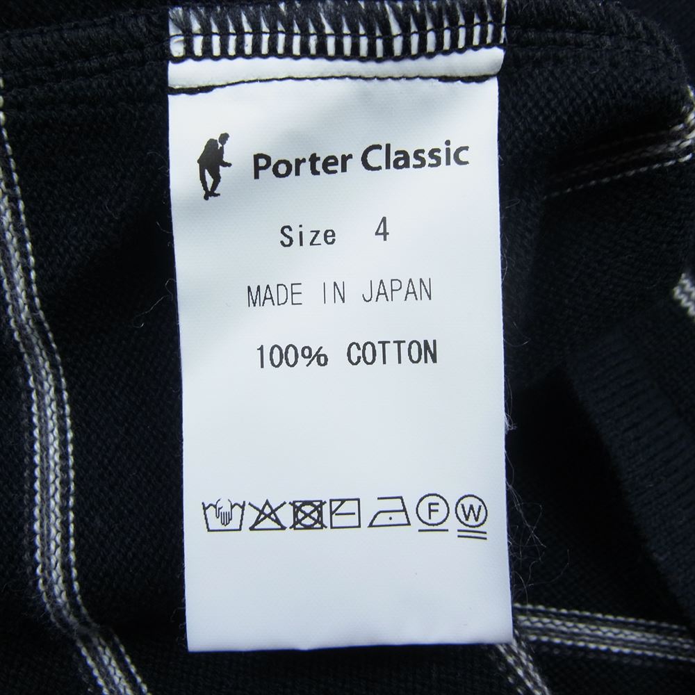 PORTER CLASSIC ポータークラシック CLASSIC BORDER MOCK NECK LONG SLEEVE SHIRT クラシックボーダー モックネック 長袖 Tシャツ カットソー ネイビー系 4【中古】