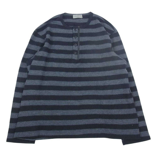 Yohji Yamamoto POUR HOMME ヨウジヤマモトプールオム 20AW HR-T81-187 MILLED ZIP HENLEY NECK ヘンリーネック ハーフジップ ニット カットソー ブラック系 ダークグレー系 3【中古】