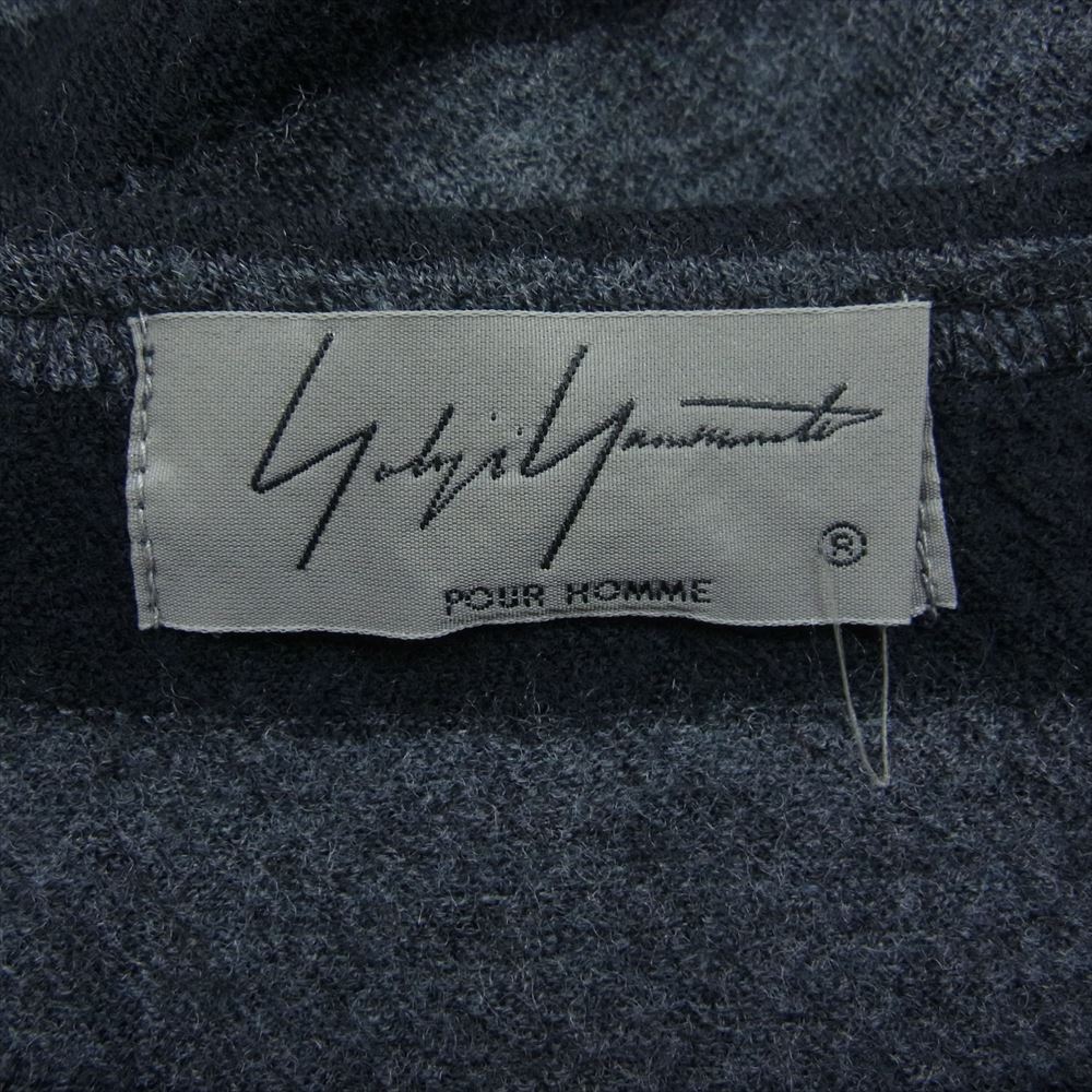 Yohji Yamamoto POUR HOMME ヨウジヤマモトプールオム 20AW HR-T81-187 MILLED ZIP HENLEY NECK ヘンリーネック ハーフジップ ニット カットソー ブラック系 ダークグレー系 3【中古】