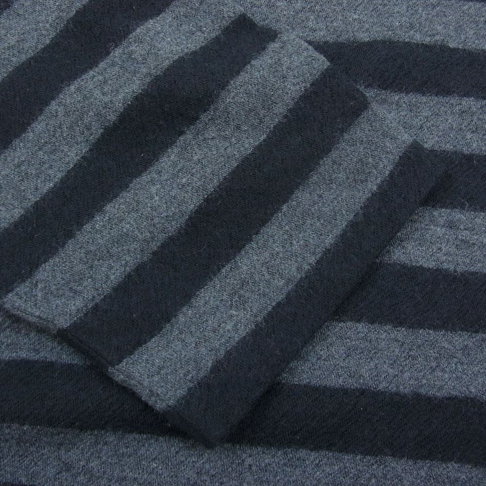 Yohji Yamamoto POUR HOMME ヨウジヤマモトプールオム 20AW HR-T81-187 MILLED ZIP HENLEY NECK ヘンリーネック ハーフジップ ニット カットソー ブラック系 ダークグレー系 3【中古】