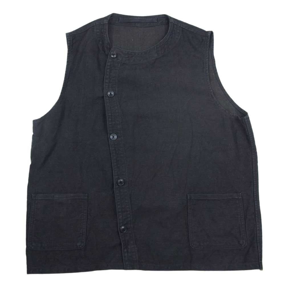 Nigel Cabourn ナイジェルケーボン 8045-00-70005 FRENCH ARMY VEST HEMP DENIM ヘンプ デニム フレンチ アーミー ベスト ブラック系 50【中古】
