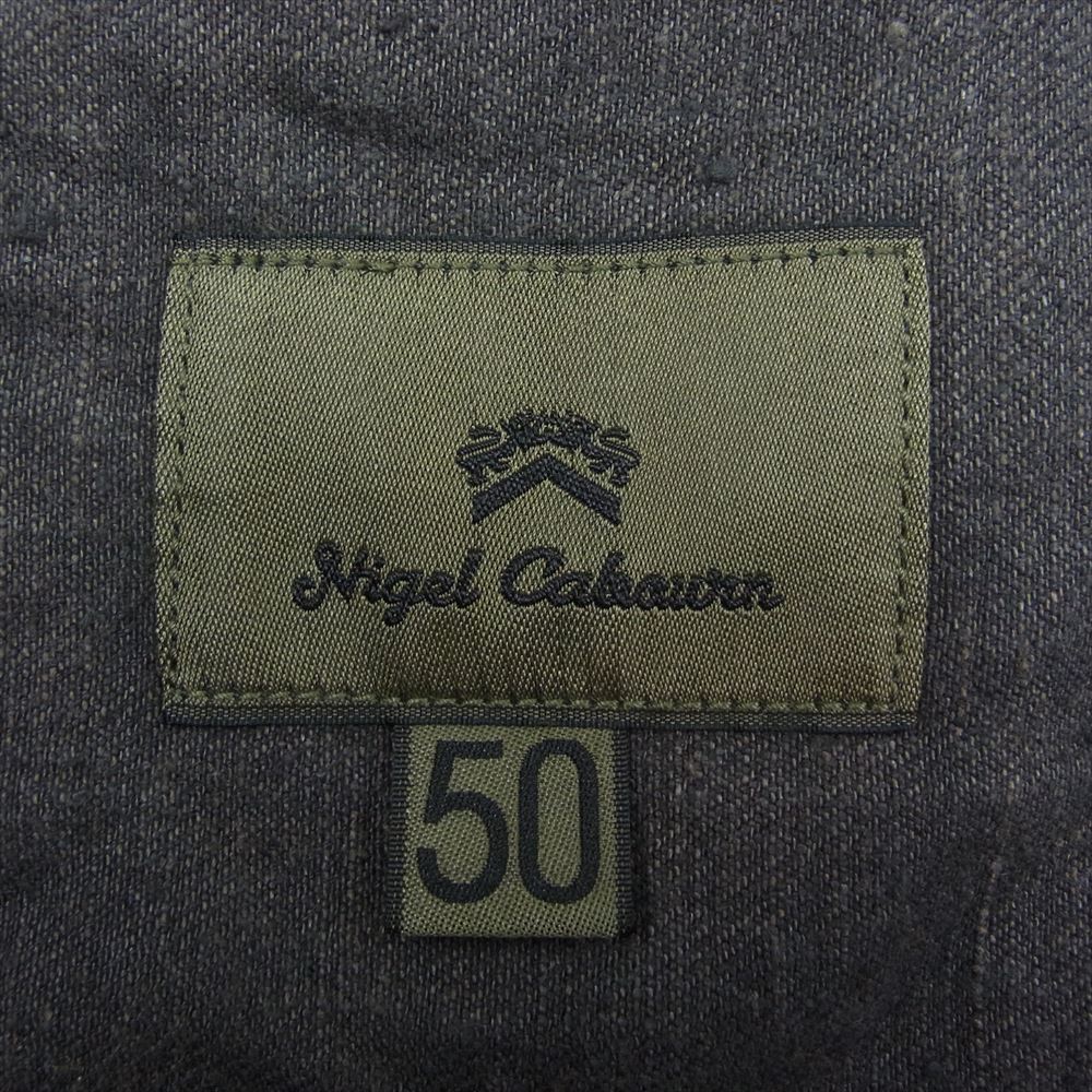 Nigel Cabourn ナイジェルケーボン 8045-00-70005 FRENCH ARMY VEST HEMP DENIM ヘンプ デニム フレンチ アーミー ベスト ブラック系 50【中古】