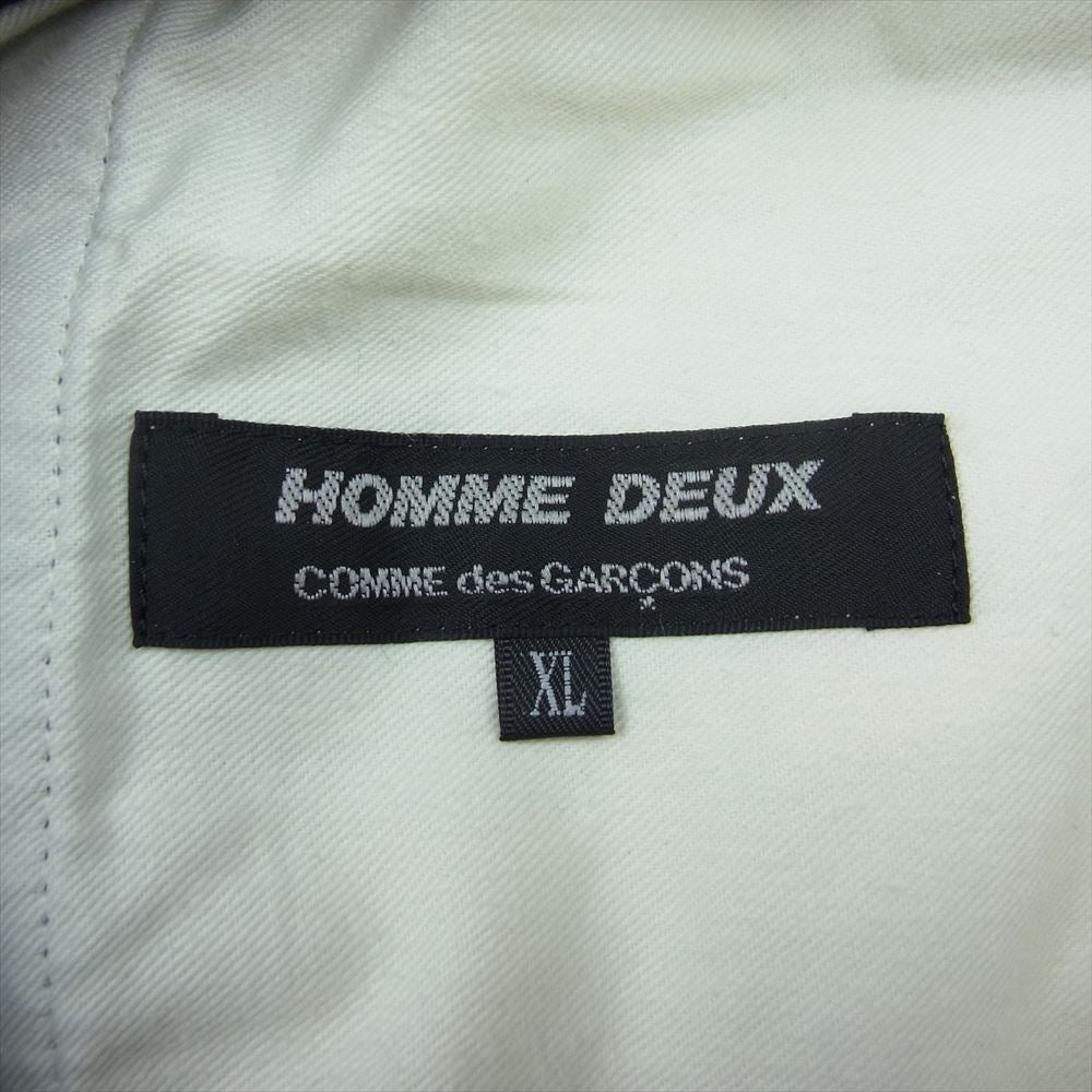 COMME des GARCONS HOMME DEUX コムデギャルソンオムドゥ 22AW DJ-P028 AD2022 綿ギャバジン ワイド イージー テーパードパンツ ダークネイビー系 XL【中古】