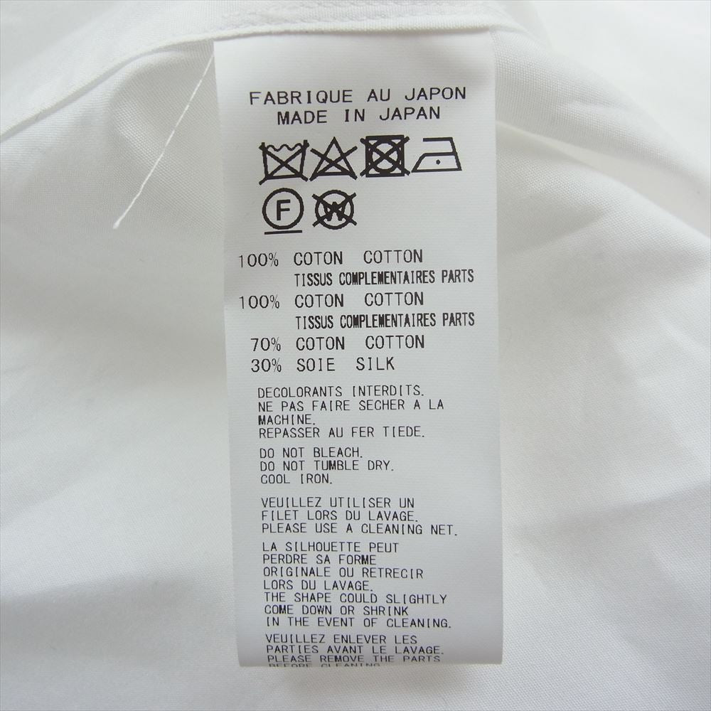 Yohji Yamamoto POUR HOMME ヨウジヤマモトプールオム 21SS HD-B40-826 Detachable Patch Shirt デタッチャブル ボタン パッチ 長袖 シャツ ホワイト系 グレー系【中古】