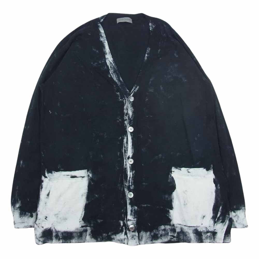 Yohji Yamamoto POUR HOMME ヨウジヤマモトプールオム 22SS HG-K81-096 12G2P PS DIED PRINT V CARDIGAN ガーメントダイ プリント Vネック カーディガン ブラック系 ホワイト系 3【中古】