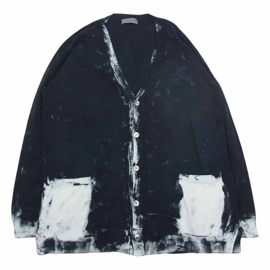 Yohji Yamamoto POUR HOMME ヨウジヤマモトプールオム 22SS HG-K81-096 12G2P PS DIED PRINT V CARDIGAN ガーメントダイ プリント Vネック カーディガン ブラック系 ホワイト系 3【中古】