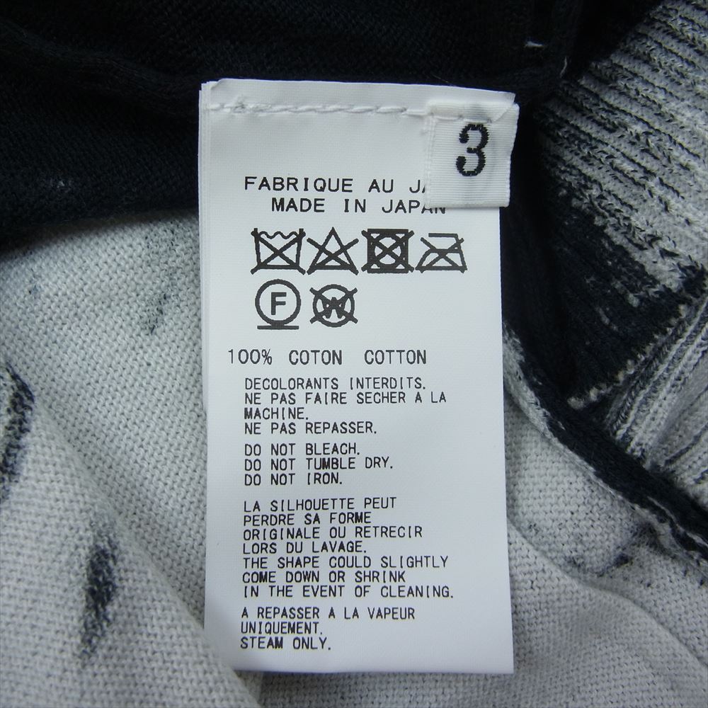 Yohji Yamamoto POUR HOMME ヨウジヤマモトプールオム 22SS HG-K81-096 12G2P PS DIED PRINT V CARDIGAN ガーメントダイ プリント Vネック カーディガン ブラック系 ホワイト系 3【中古】