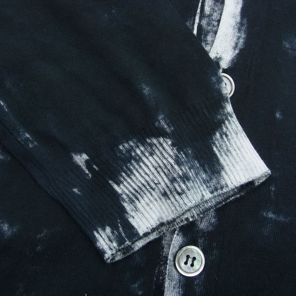 Yohji Yamamoto POUR HOMME ヨウジヤマモトプールオム 22SS HG-K81-096 12G2P PS DIED PRINT V CARDIGAN ガーメントダイ プリント Vネック カーディガン ブラック系 ホワイト系 3【中古】