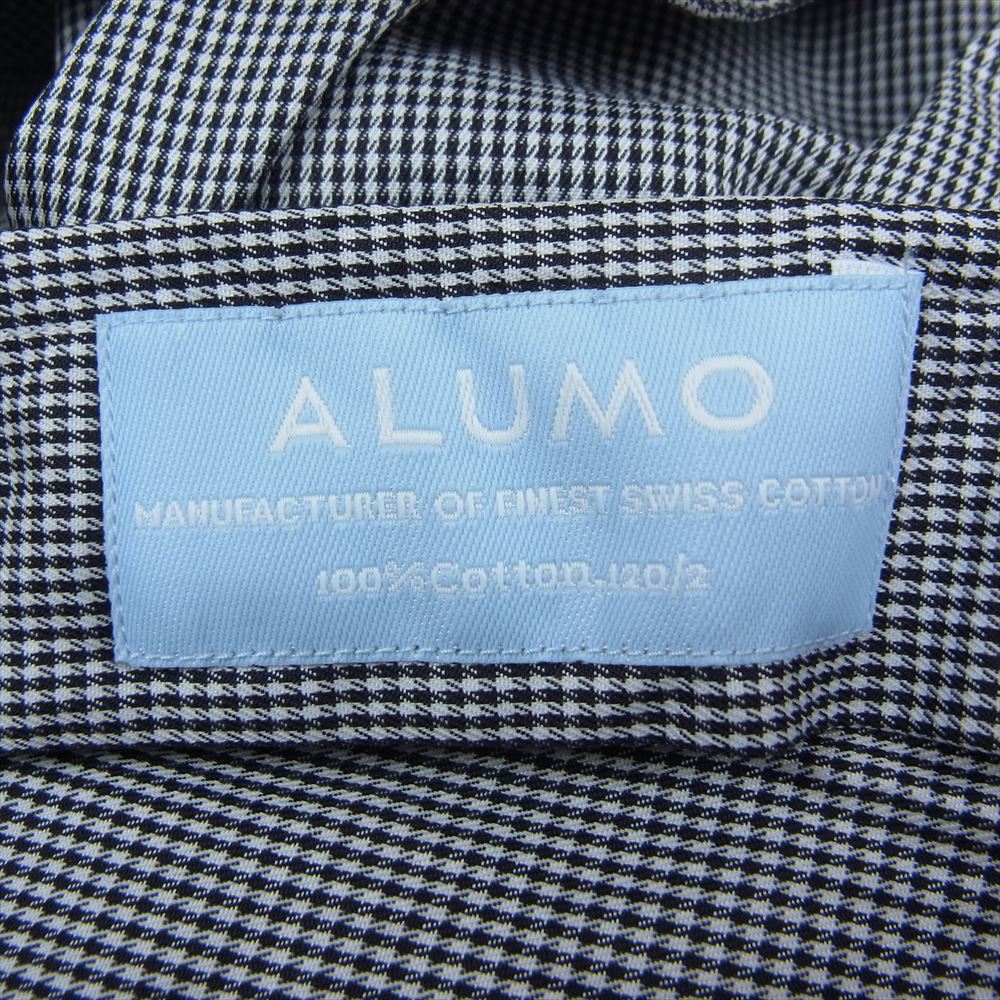 PORTER CLASSIC ポータークラシック SWISS COTTON STAND COLLAR CHECK SHIRT ALUMO FABRIC スイスコットン スタンドカラー チェック 長袖 シャツ ブラック系 3【中古】