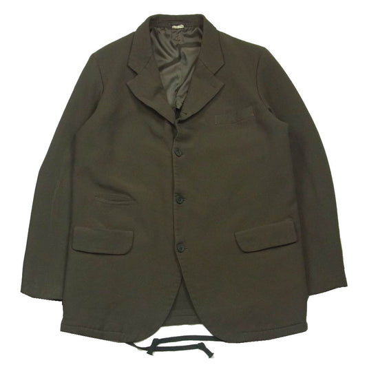 COMME des GARCONS HOMME DEUX コムデギャルソンオムドゥ 21SS DG-J048 染色加工 ポリ縮 ジャケット ダークカーキ系 XL【中古】