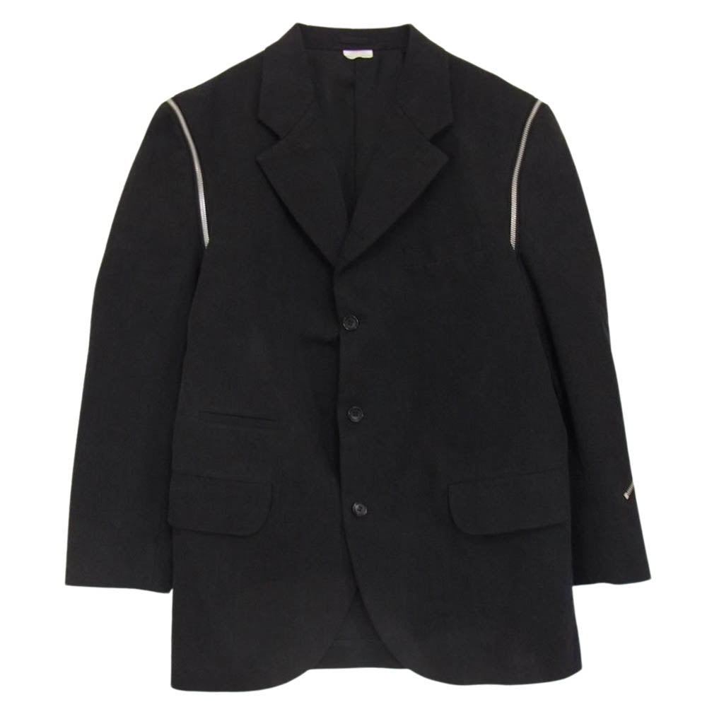 COMME des GARCONS HOMME DEUX コムデギャルソンオムドゥ 22AW DJ-J034 AD2022 アームホール ファスナー切替 2WAY デニム テーラードジャケット ベスト ダークグレー系 XL【中古】