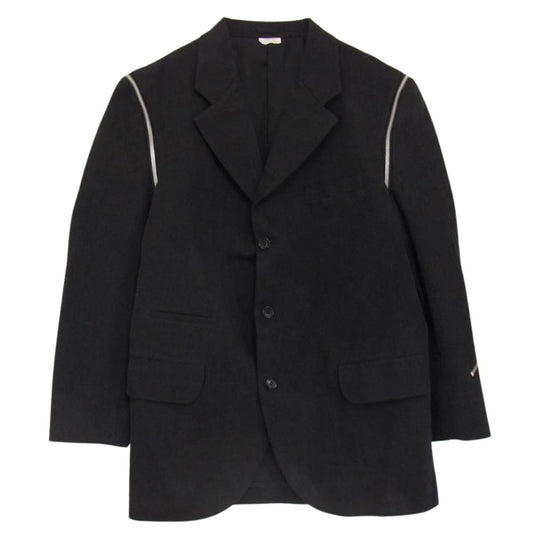 COMME des GARCONS HOMME DEUX コムデギャルソンオムドゥ 22AW DJ-J034 AD2022 アームホール ファスナー切替 2WAY デニム テーラードジャケット ベスト ダークグレー系 XL【中古】