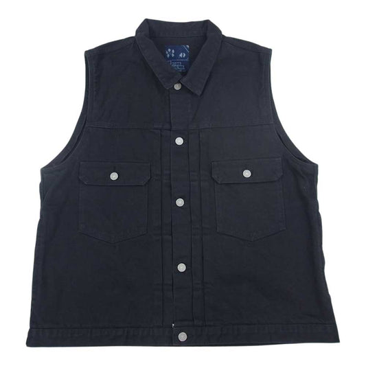 VISVIM ビズビム 0222905006001 Indigo Camping Trailer ICT インディゴキャンピングトレーラー SS 101 VEST CMYK DMGD デニム 後染め ベスト ブラック系 5【中古】