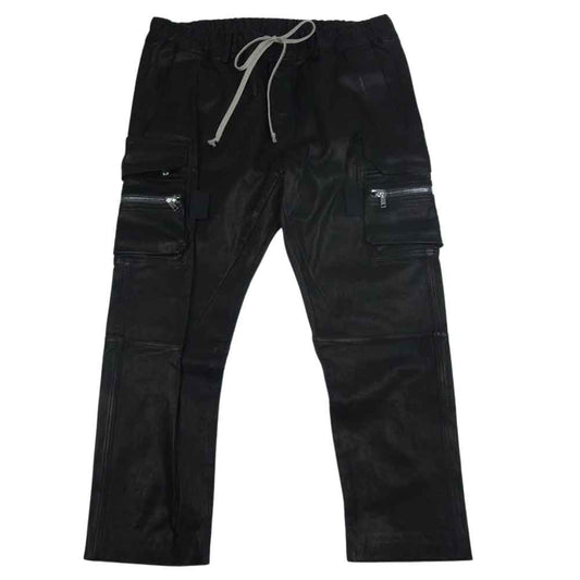 Rick Owens リックオウエンス 22AW RU02B2396-LSG STROBE MASTODON CARGO IN BLACK STRETCH GOAT NAPPA LEATHER ゴート レザー カーゴ パンツ ダークブラウン系 46【美品】【中古】