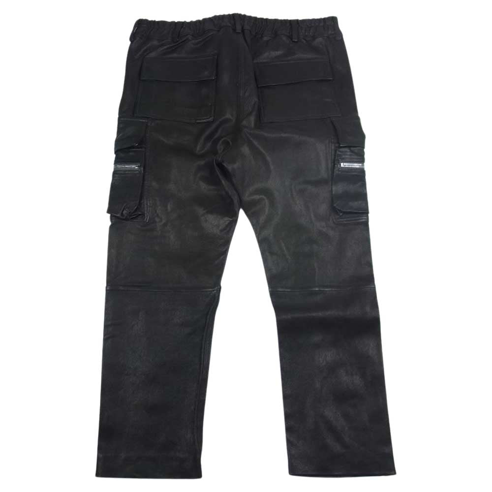 Rick Owens リックオウエンス 22AW RU02B2396-LSG STROBE MASTODON CARGO IN BLACK STRETCH GOAT NAPPA LEATHER ゴート レザー カーゴ パンツ ダークブラウン系 46【美品】【中古】