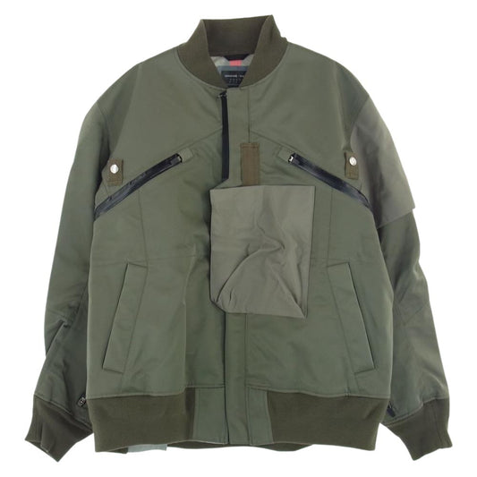 Sacai サカイ ACRONYM アクロニウム 22SS 22-02762M BOMBER JACKET MA-1 ドッキング ボンバージャケット ブルゾン モスグリーン系 4【中古】