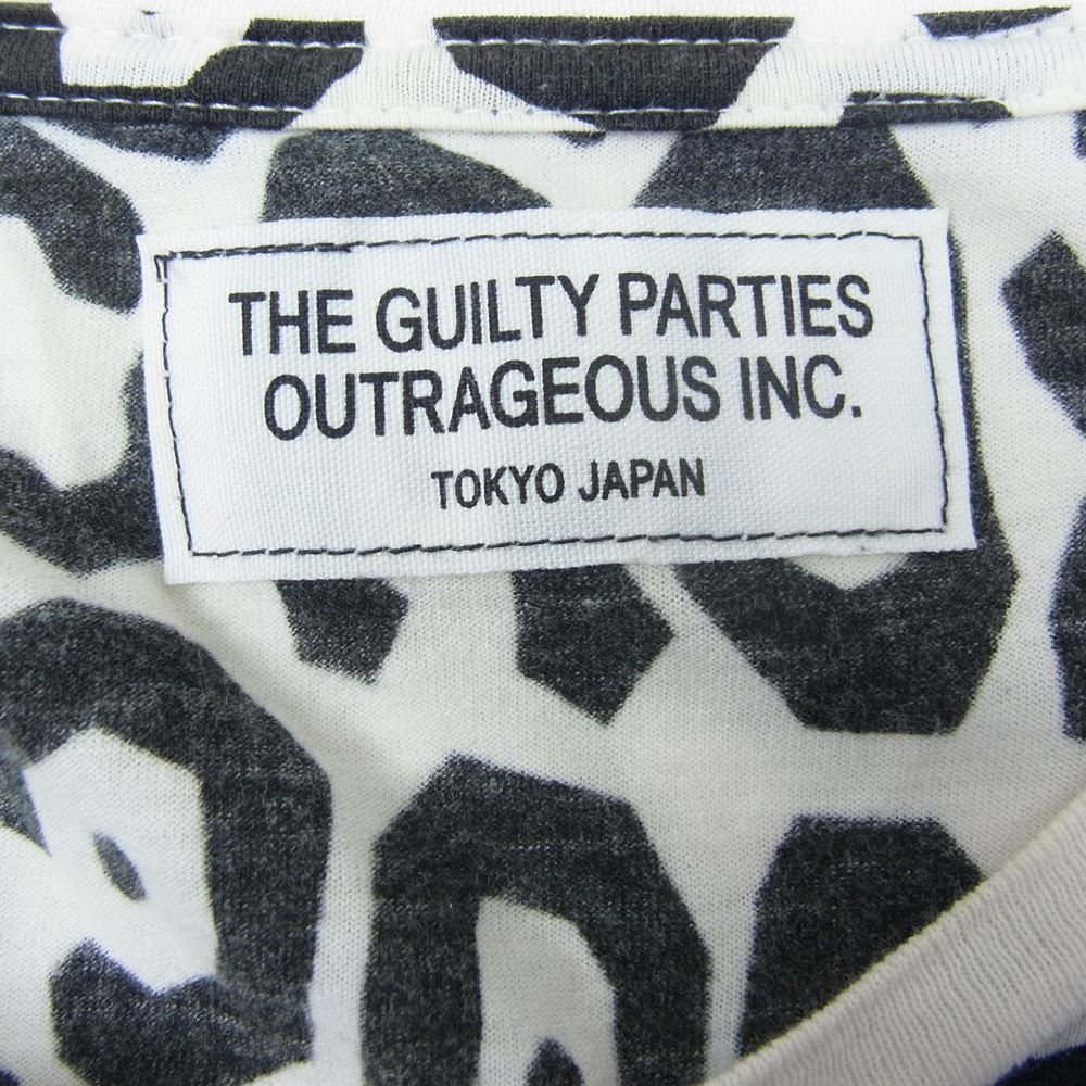 WACKO MARIA ワコマリア レオパード柄 プリント Tシャツ ホワイト系 L【中古】