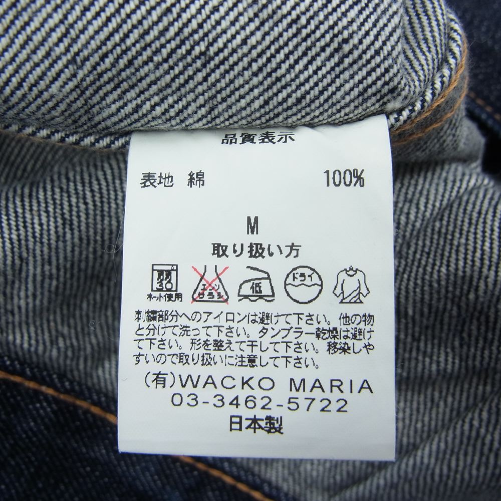 WACKO MARIA ワコマリア DENIM JACKET 刺繍 デニム ジャケット インディゴブルー系 M【中古】