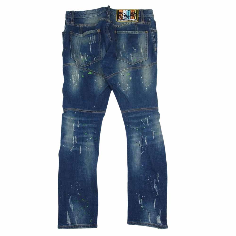 DSQUARED2 ディースクエアード F3-452 ストレッチ ダメージ加工 デニム パンツ インディゴブルー系 48【中古】