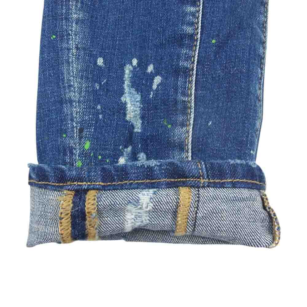 DSQUARED2 ディースクエアード F3-452 ストレッチ ダメージ加工 デニム パンツ インディゴブルー系 48【中古】