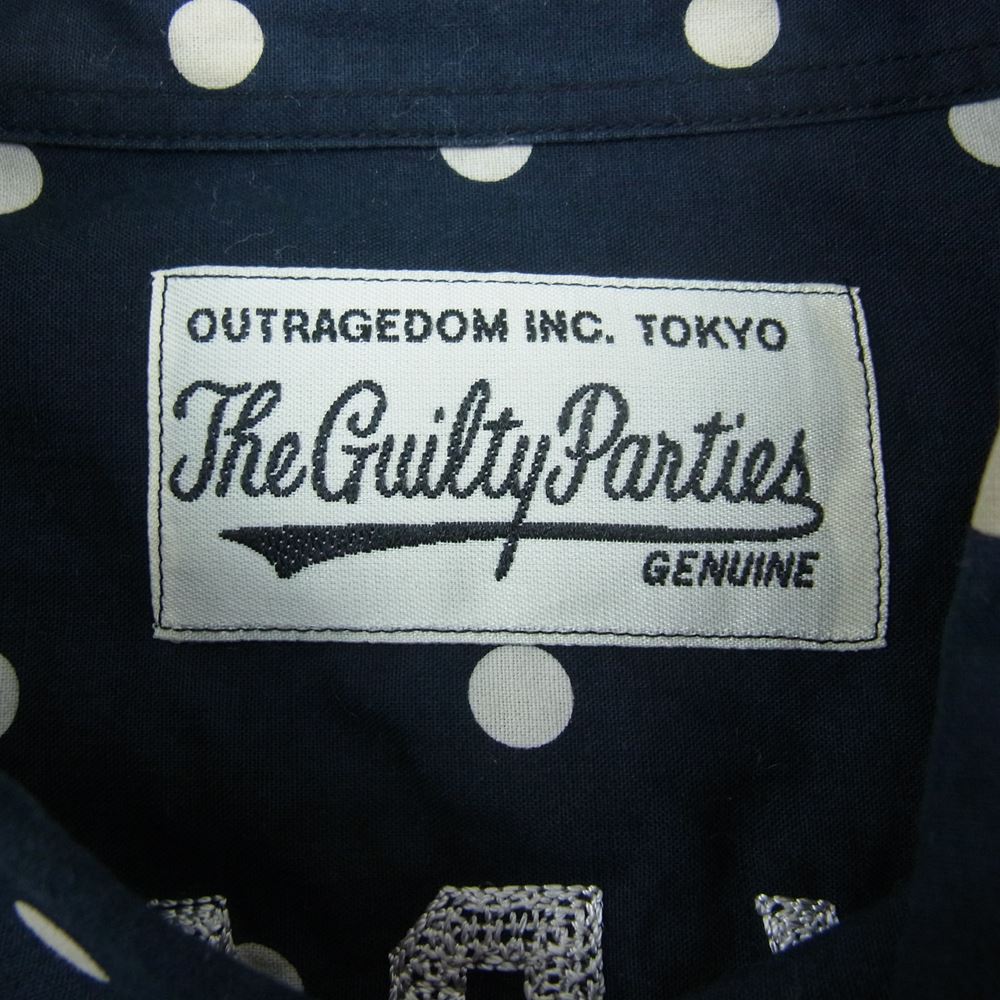 WACKO MARIA ワコマリア 14SS-DOT-02 ドット柄 BD ボタンダウン 長袖 シャツ ネイビー系 M【中古】