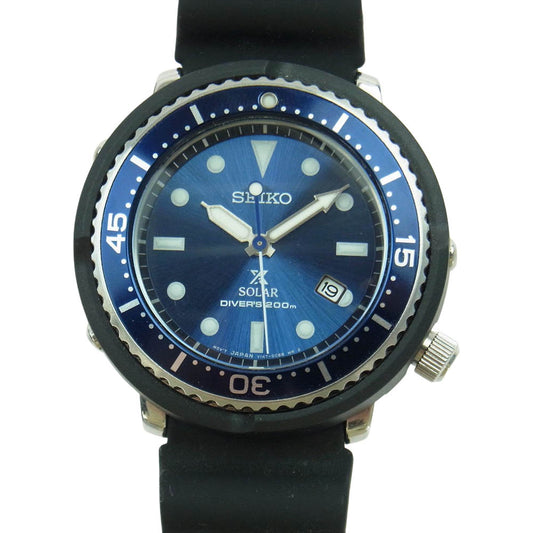 SEIKO セイコー STBR00C V147-0BZ0 × SHIPS PROSPEX LOWERCASE シップス プロスペックス ダイバー ソーラー クォーツ ウオッチ 時計 ブラック系 ブルー系【中古】