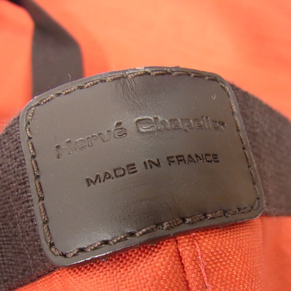 Herve Chapelier エルベ・シャプリエ 713C  コーデュラ 舟型 トートバッグ XL サンギーヌ × モカ レッド系【中古】
