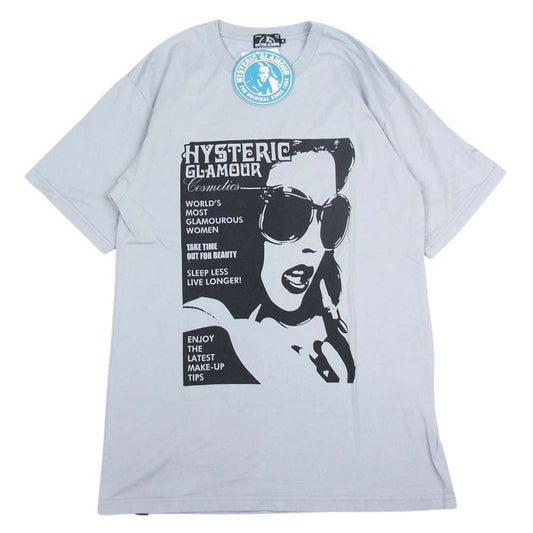 HYSTERIC GLAMOUR ヒステリックグラマー 02211CT31 HYS COSMETICS プリント Tシャツ 半袖 グレー系 S【中古】