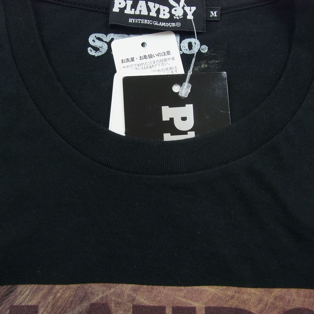 HYSTERIC GLAMOUR ヒステリックグラマー 1234CT08 × PLAY BOY プレイボーイ スティーロー 野口強 Tシャツ ホワイト系 M【中古】