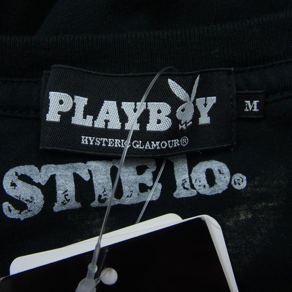 HYSTERIC GLAMOUR ヒステリックグラマー 1234CT08 × PLAY BOY プレイボーイ スティーロー 野口強 Tシャツ ホワイト系 M【中古】