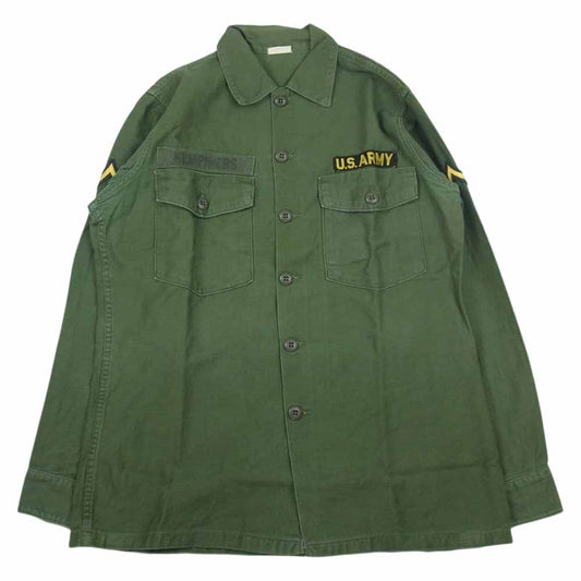 米軍 ヴィンテージ US ARMY ミリタリー ジャケット ワッペン付 カーキ系 15 1/2 x33【中古】