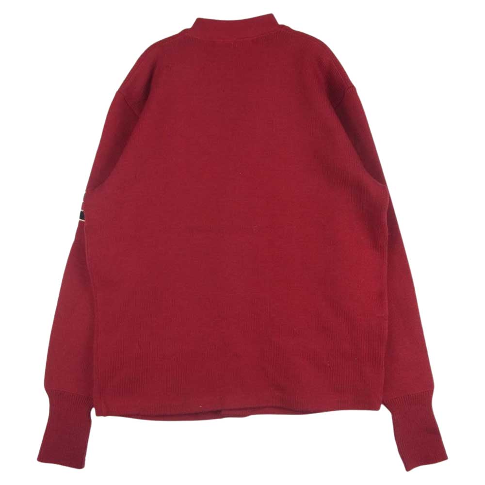 シャノン アンド ジョンソン ニット レター カーディガン ウール レッド系 44【中古】