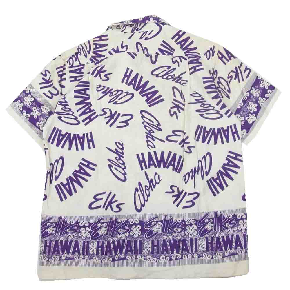 ガイ ロモ 70s ~ 80s ビンテージ アロハシャツ  マルチカラー系 オフホワイト系 パープル系 L【中古】