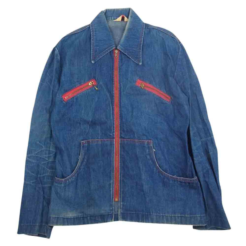 ピーターズ 50ｓ～70s 棒形 涙タロン ジップ仕様 デニム ジャケット インディゴブルー系 M【中古】