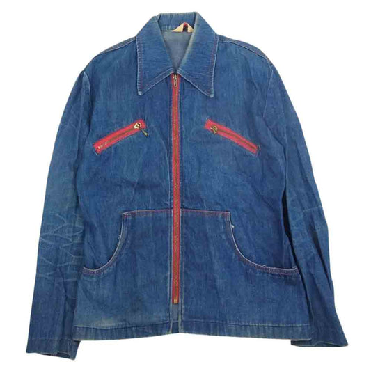 ピーターズ 50ｓ～70s 棒形 涙タロン ジップ仕様 デニム ジャケット インディゴブルー系 M【中古】