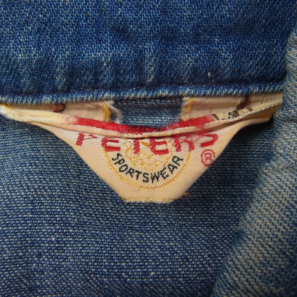 ピーターズ 50ｓ～70s 棒形 涙タロン ジップ仕様 デニム ジャケット インディゴブルー系 M【中古】