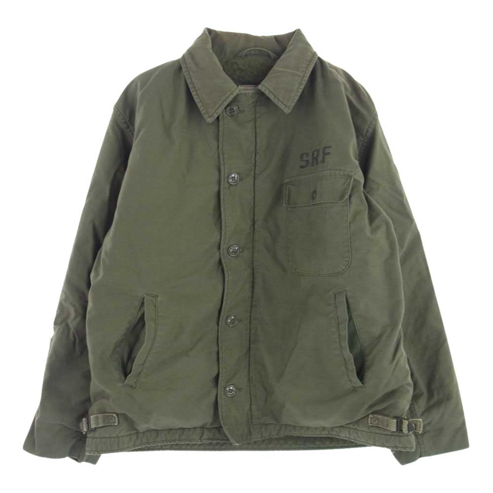 米軍 DLA100-82-C-0584 ヴィンテージ 82s VANDERBILT SHIRT CO A-2 デッキジャケット カーキ系 L【中古】