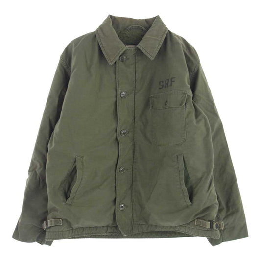 米軍 DLA100-82-C-0584 ヴィンテージ 82s VANDERBILT SHIRT CO A-2 デッキジャケット カーキ系 L【中古】