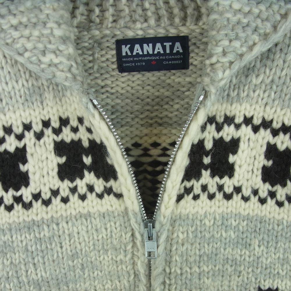 カナタ カウチン セーター カーディガン カナダ製 グレー系 サイズ表記なし【中古】