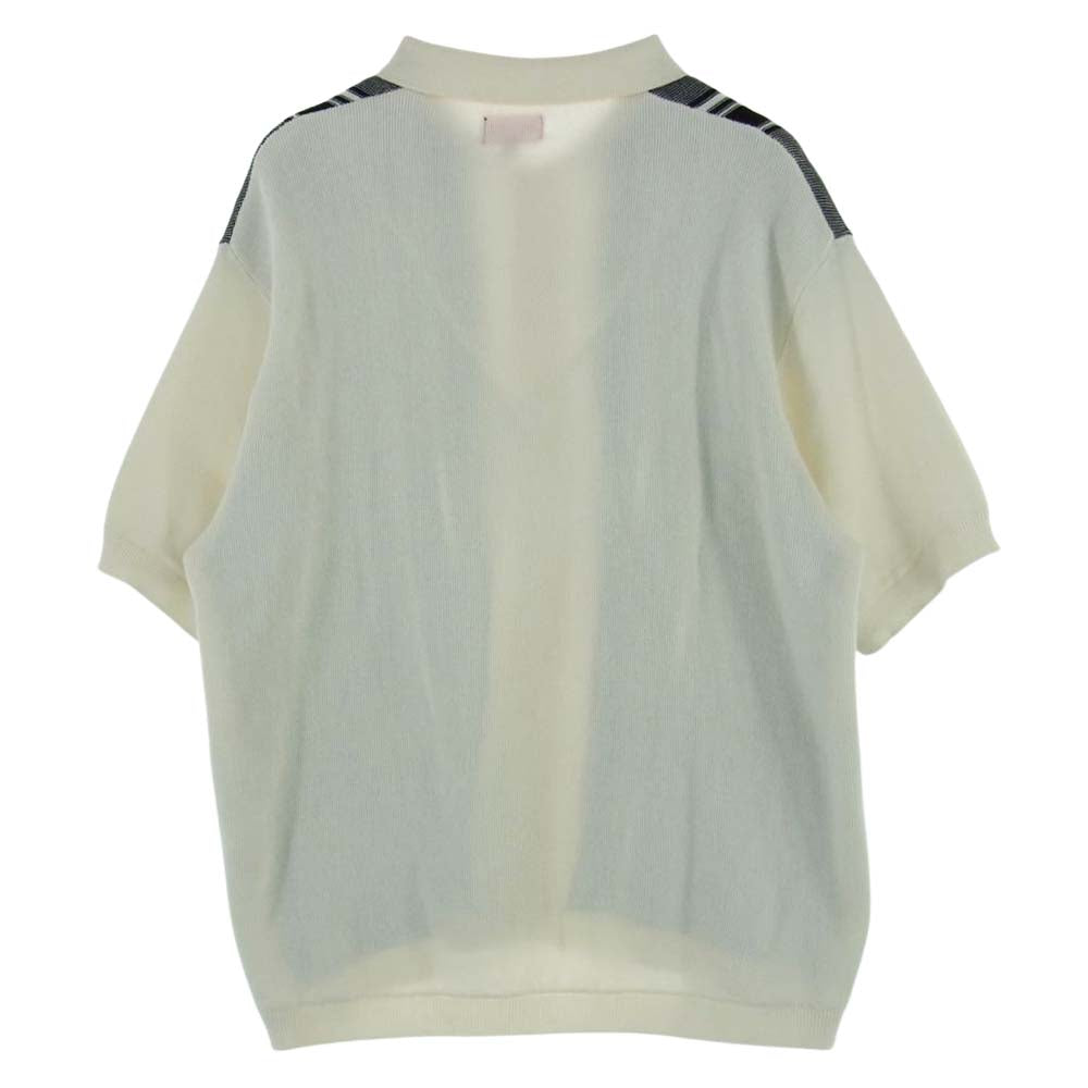 Supreme シュプリーム 22SS Stripe Button Up Polo ストライプ ボタンアップ ニット 半袖 ポロシャツ オフホワイト系 ブラック系 S【中古】