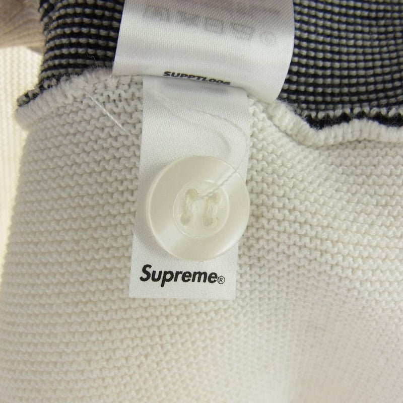Supreme Stripe Button Up Polo White S - ポロシャツ