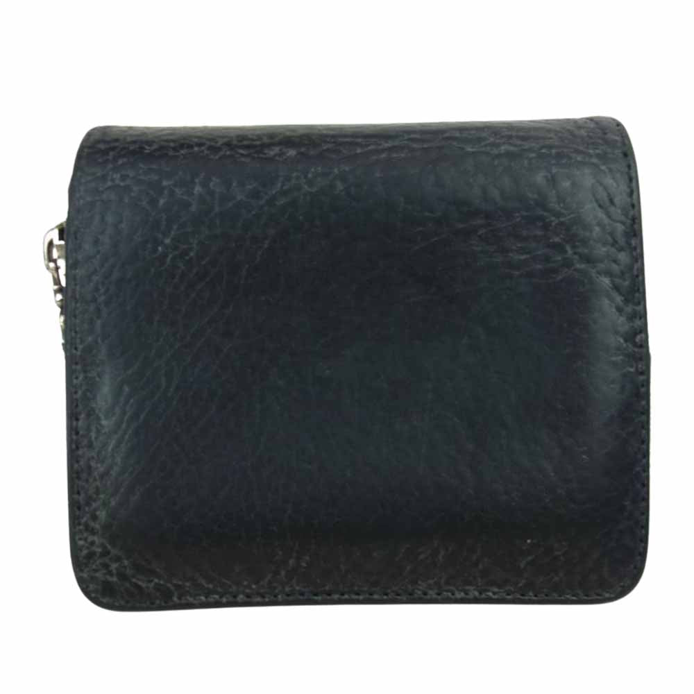 CHROME HEARTS クロムハーツ（原本無） SQ ZIP BILL スクエアジップビル ラウンドジップ レザー ウォレット 財布  ブラック系【中古】