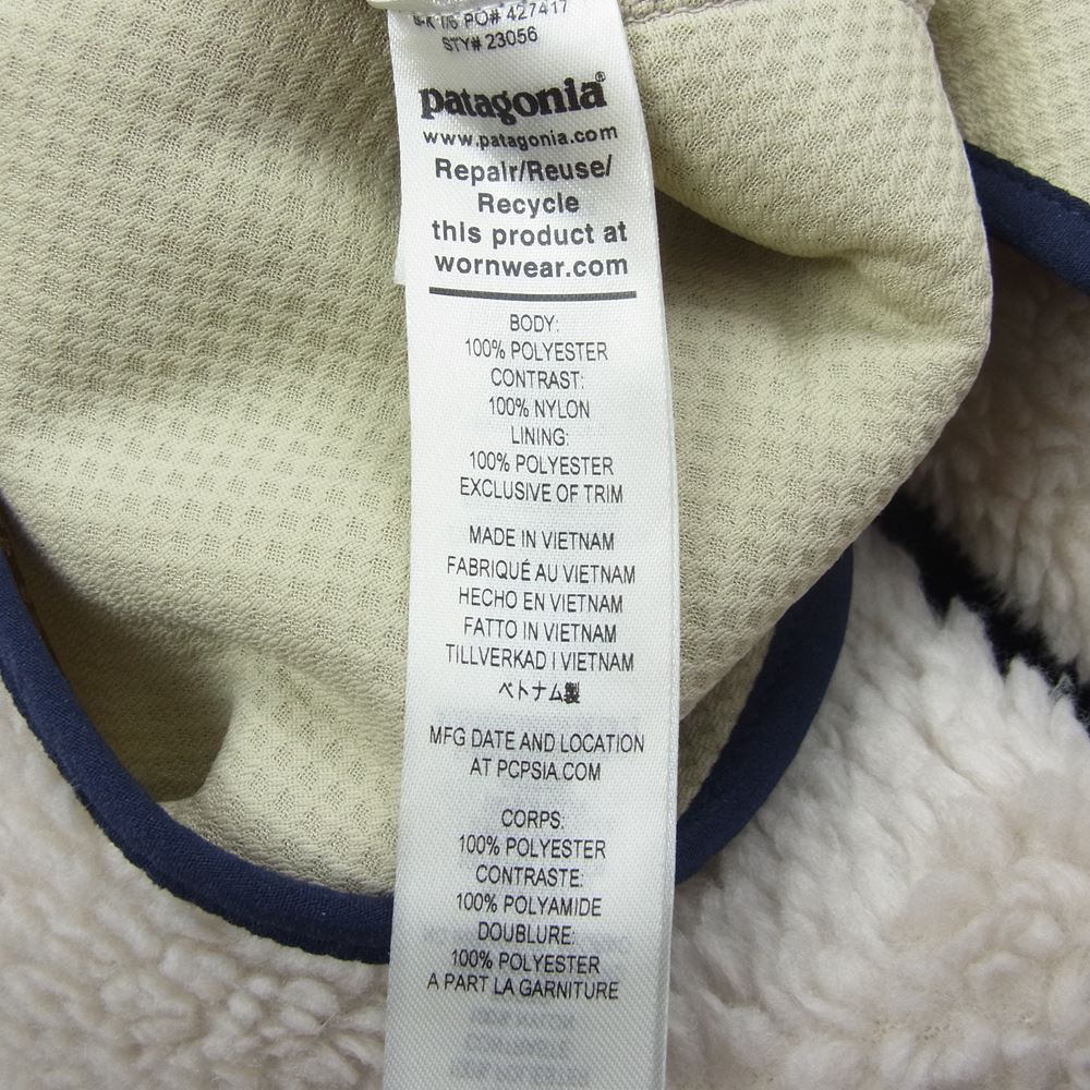 patagonia パタゴニア 22AW 23056 Classic Retro-X Jacket クラシック レトロX フリース ジャケット オフホワイト系 M【美品】【中古】