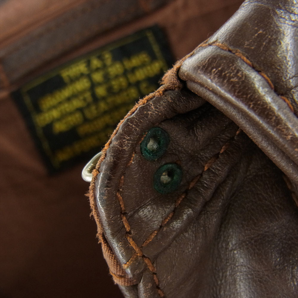 AERO LEATHER エアロレザー A-2 レザー フライト ジャケット ブラウン系 40【中古】