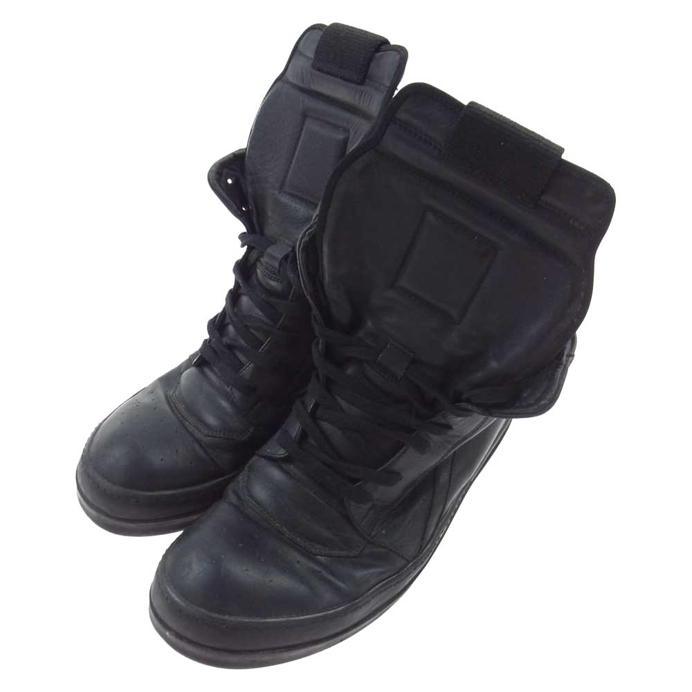 Rick Owens リックオウエンス GEOBASKET ジオバスケット ハイカット ジップ スニ―カー ブラック系 43【中古】