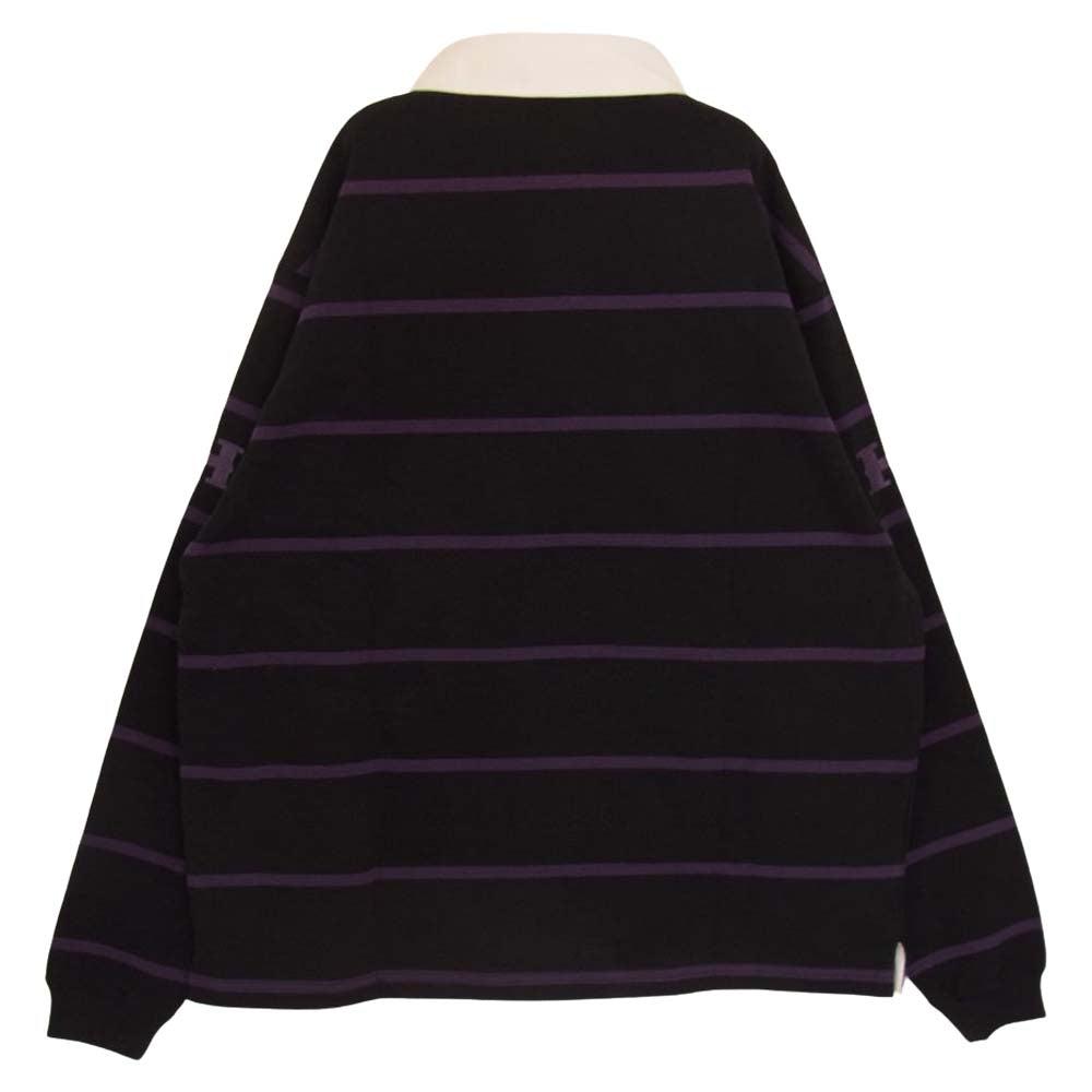 ハフ 22AW KN80053 PALISADES RUGBY ラガー シャツ ブラック系 L【新古品】【未使用】【中古】