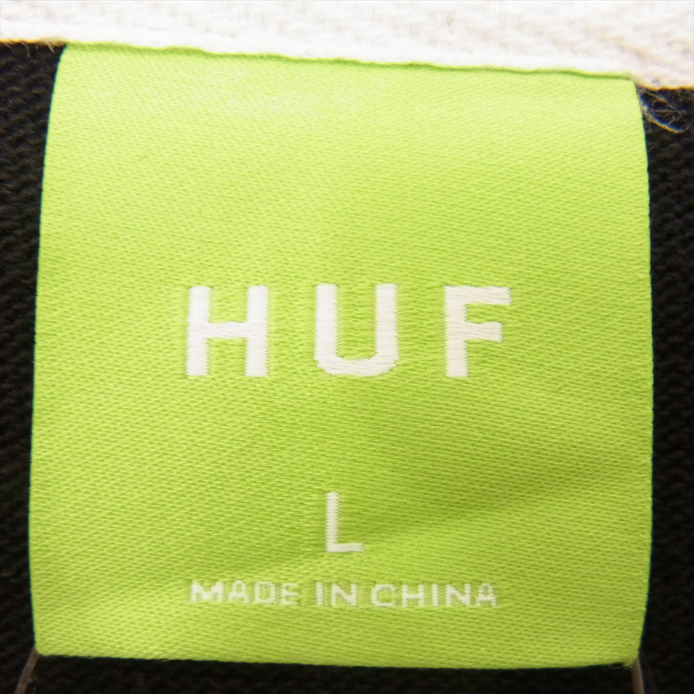 ハフ 22AW KN80053 PALISADES RUGBY ラガー シャツ ブラック系 L【新古品】【未使用】【中古】