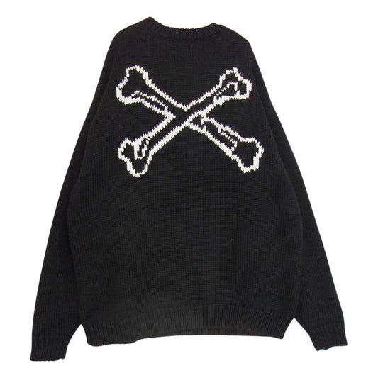 WTAPS ダブルタップス 22AW 222MADT-KNM02 ARMT SWEATER クロスボーン クルーネック ニット ブラック系 03【中古】